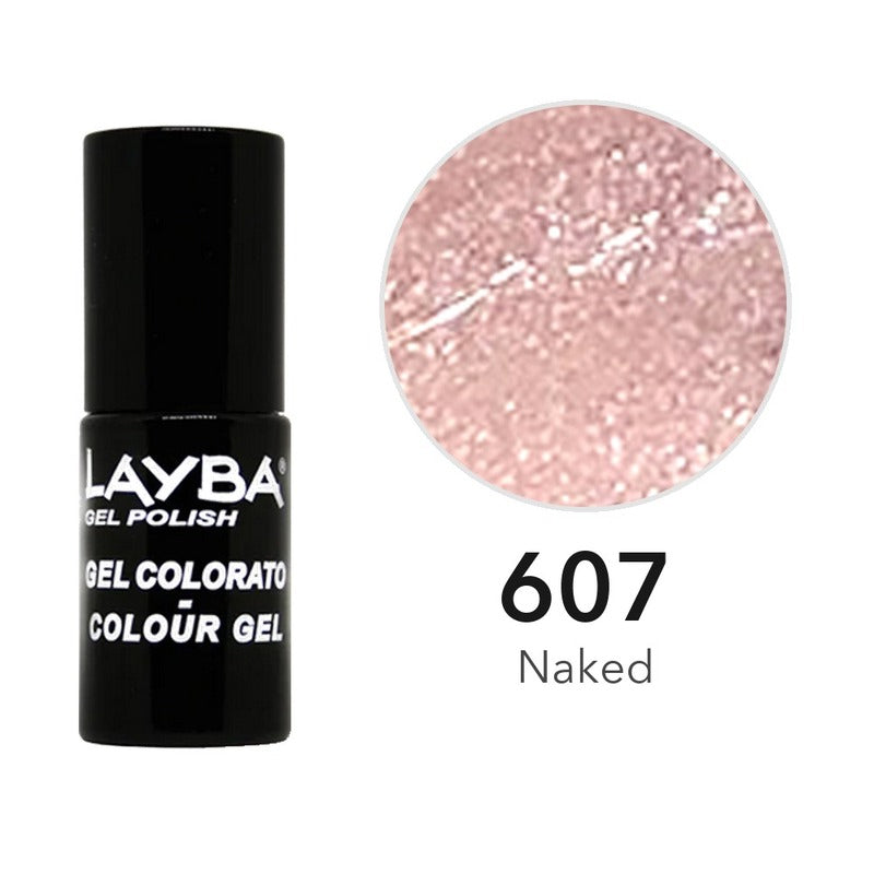 Layba Gel Polish 607 Naked — flacone e colore