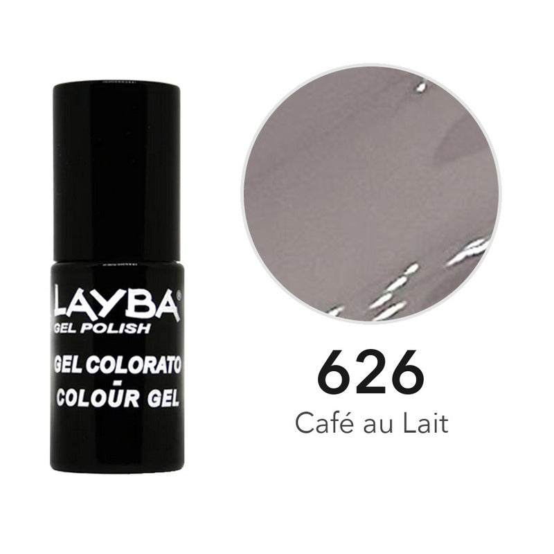 Layba Gel Polish 626 Café au Lait — flacone e colore