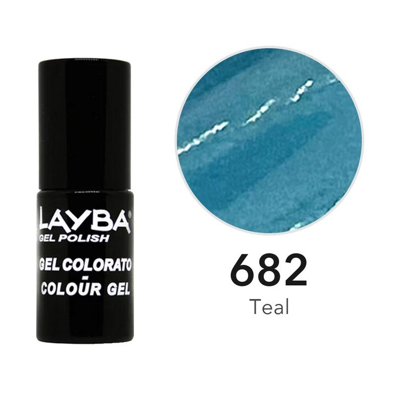 Layba Gel Polish 682 Teal — flacone e colore