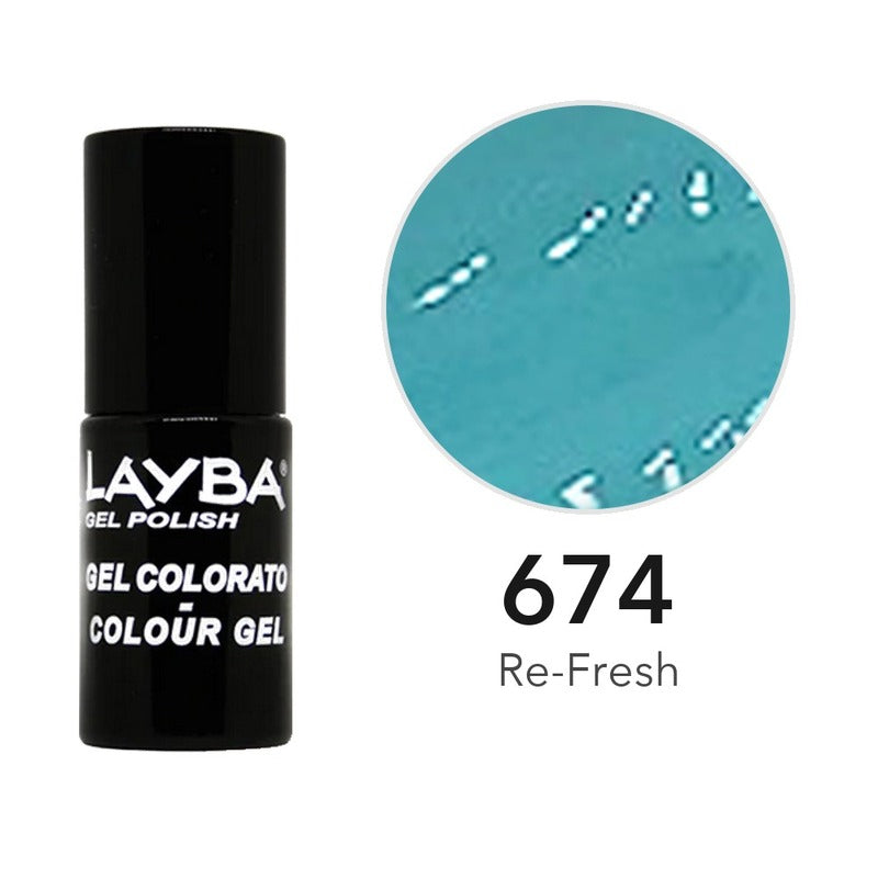 Layba Gel Polish 674 Re-Fresh — flacone e colore