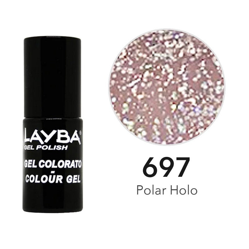 Layba Gel Polish 697 Polar Holo — flacone e colore