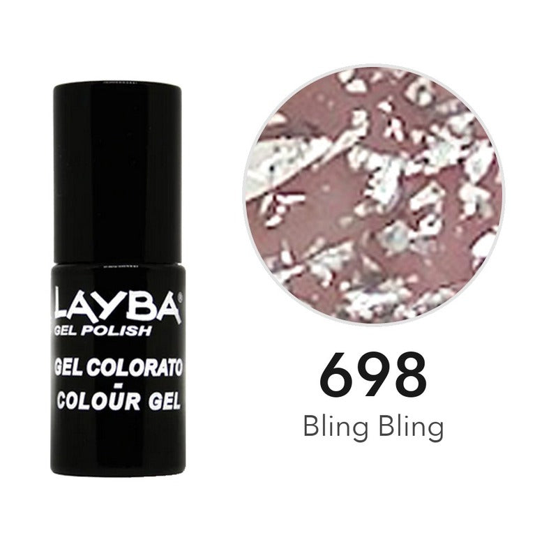 Layba Gel Polish 698 Bling Bling — flacone e colore