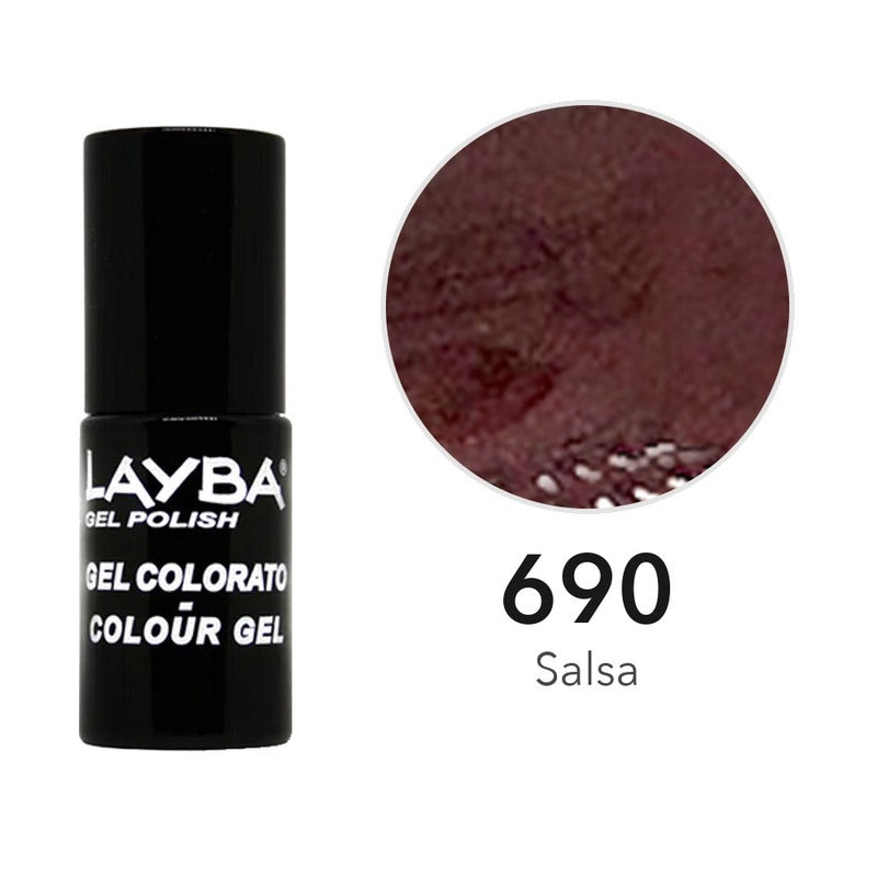 Layba Gel Polish 690 Salsa — flacone e colore