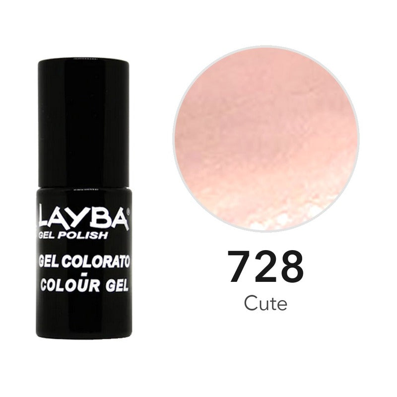 Layba Gel Polish 728 Cute — flacone e colore