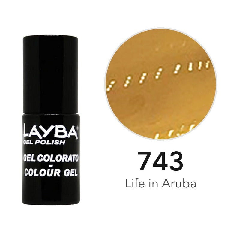 Layba Gel Polish 743 Life in Aruba — flacone e colore