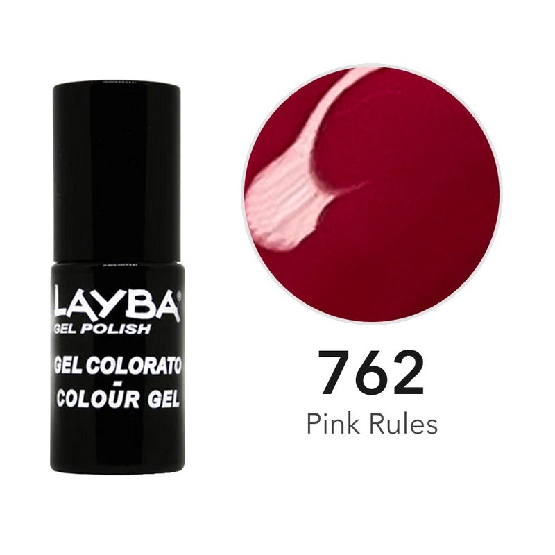 Layba Gel Polish 762 Pink Rules — flacone e colore