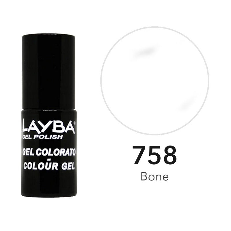 Layba Gel Polish 758 Bone — flacone e colore