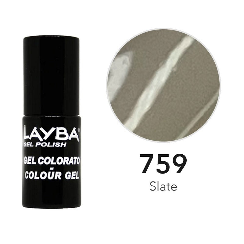 Layba Gel Polish 759 Slate — flacone e colore