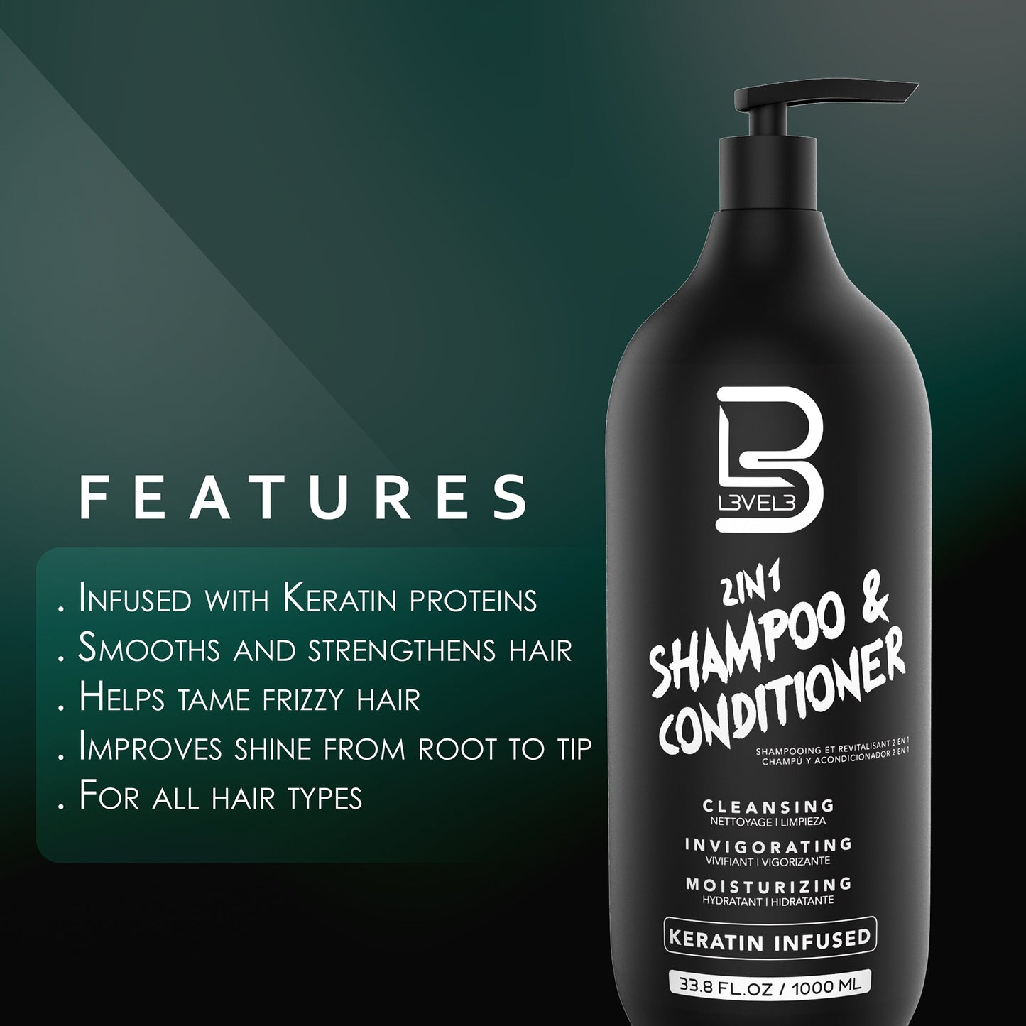 L3VEL3 2-in-1 Shampoo & Conditioner 1000 ml — foto prodotto