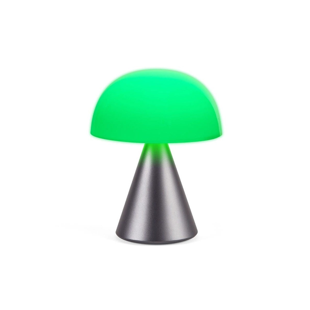Lexon Mina L lampada da tavolo senza fili ricaricabile gun metal, luce verde