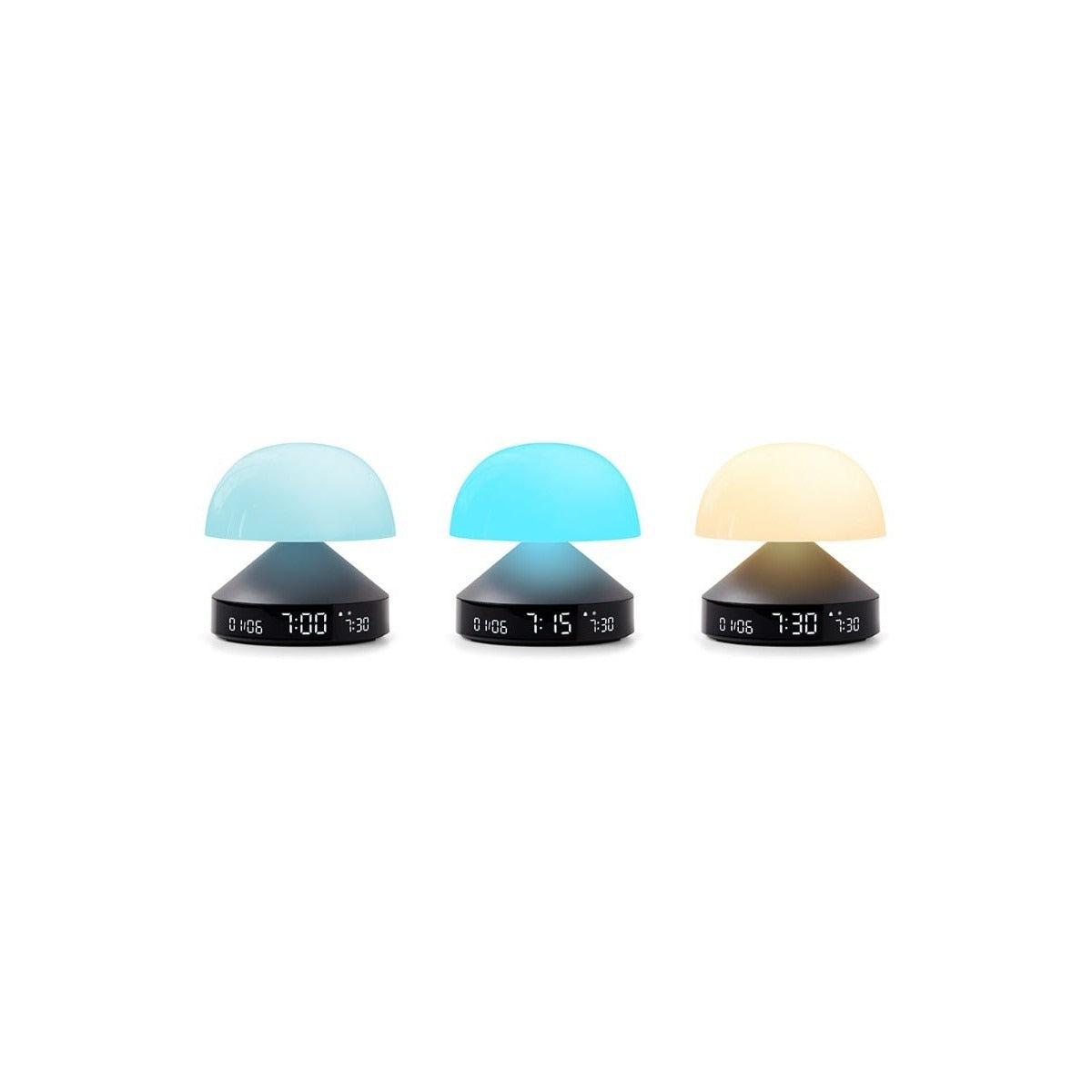 Lexon Mina Sunrise sveglia con luce dell'alba gun metal, la luce che sale come un'alba