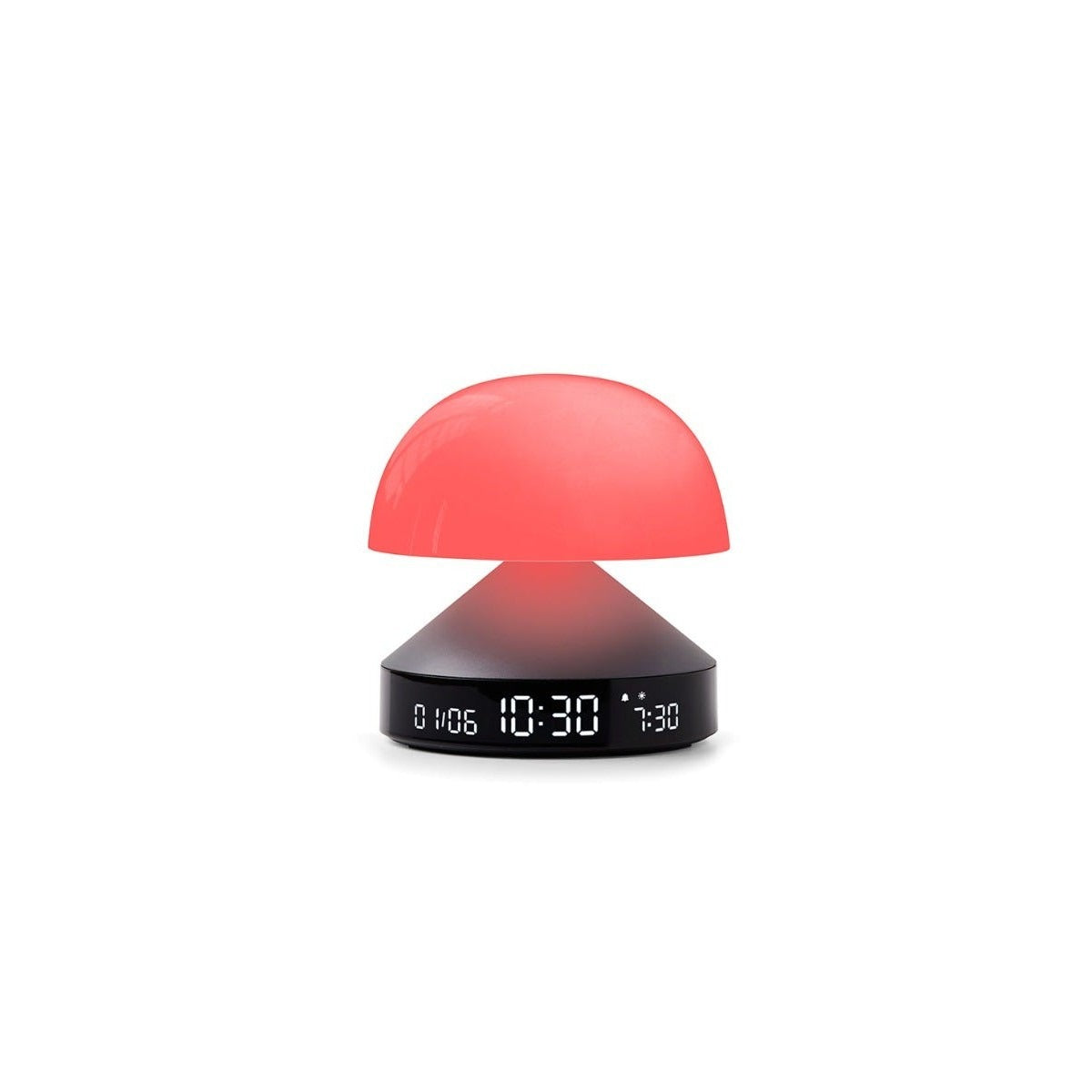 Lexon Mina Sunrise sveglia con luce dell'alba gun metal, luce rossa del tramonto
