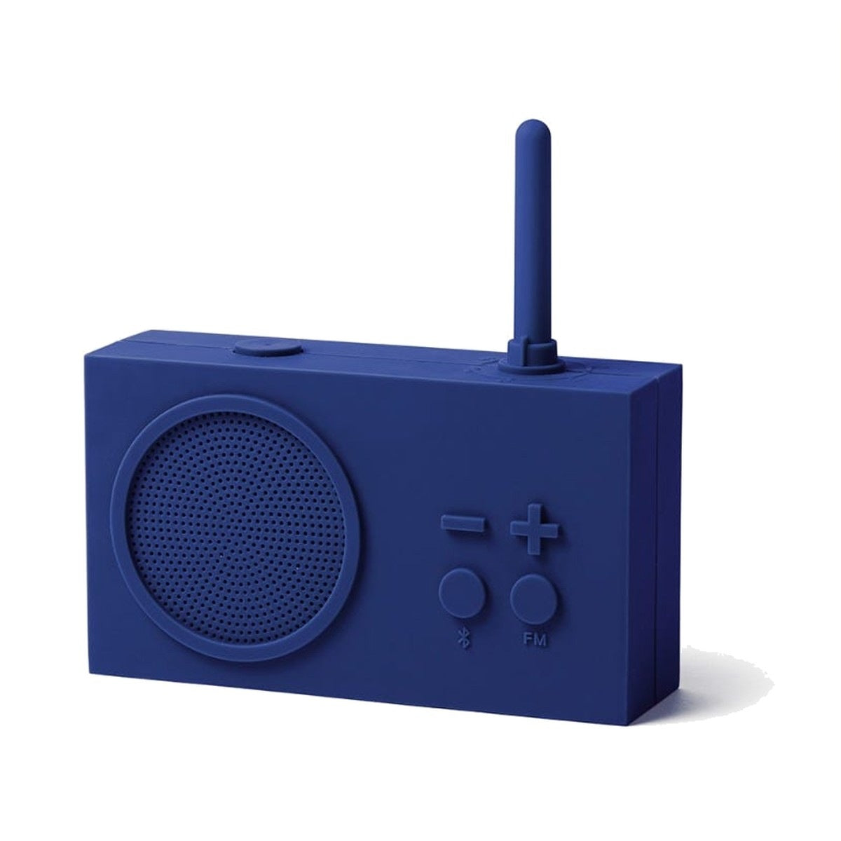 Lexon Tykho 3 radiolina FM e cassa Bluetooth, blu scuro — vista di lato