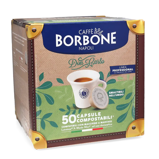 Caffè Borbone Don Carlo Miscela Rossa — 50 capsule compostabili compatibili Lavazza A Modo Mio