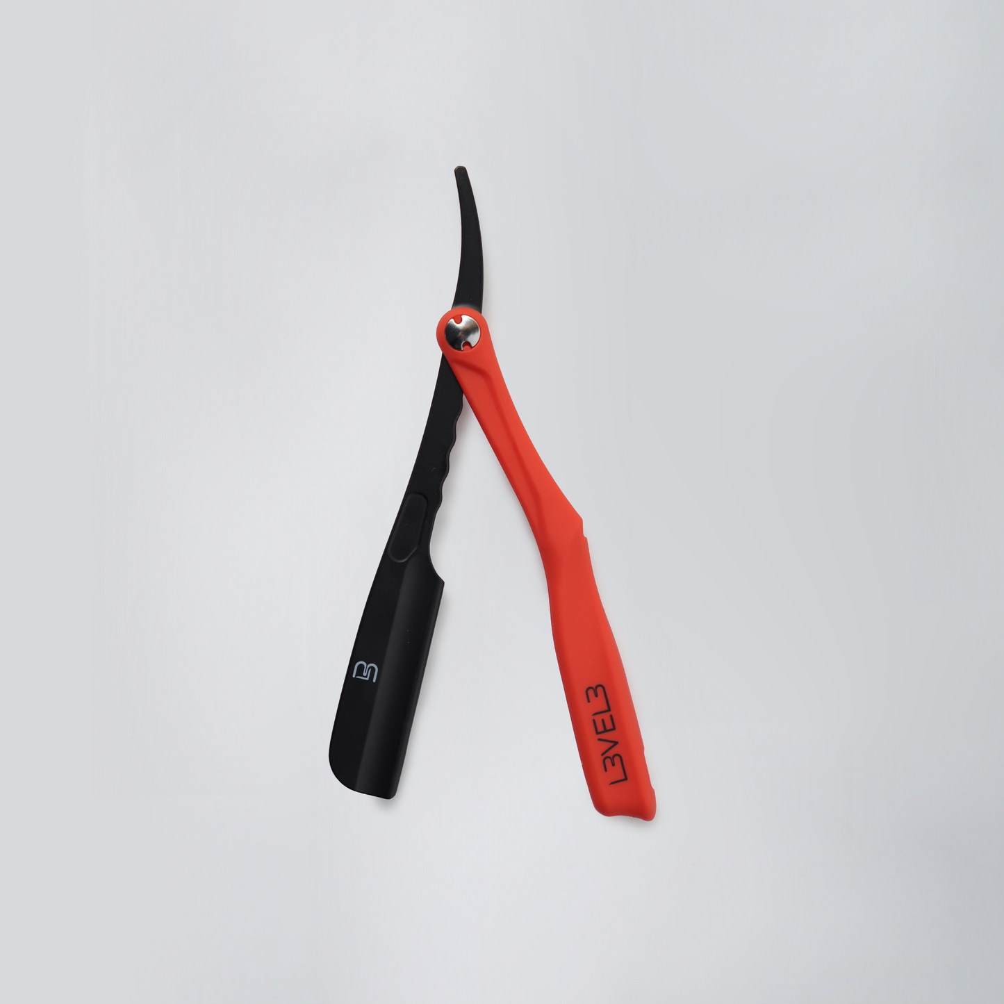 L3VEL3 Milly Clutch, rasoio shavette premium — colore Nero/Rosso