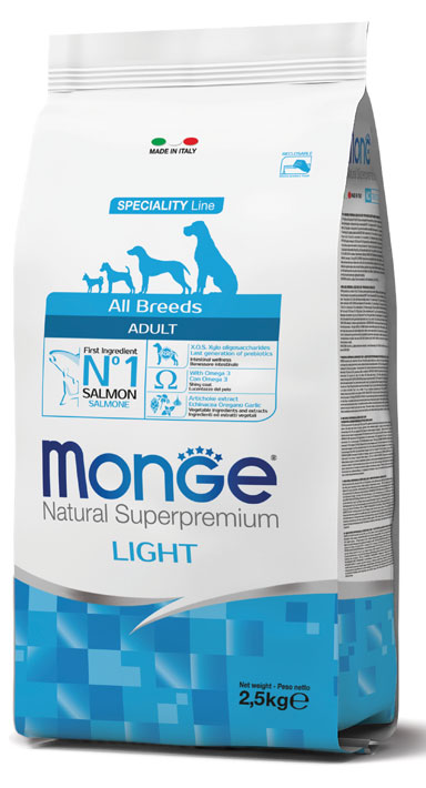 Monge Natural Superpremium All Breeds Adult Light Salmone con Riso — sacco da 12 kg