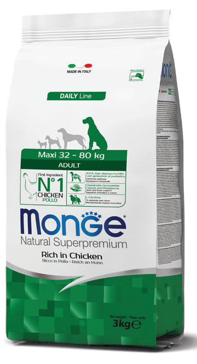 Monge Natural Superpremium Maxi Adult Ricco di Pollo — sacco da 12 kg