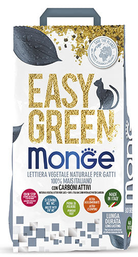 Monge Easy Green 100% mais italiano con carboni attivi — lettiera vegetale per gatti