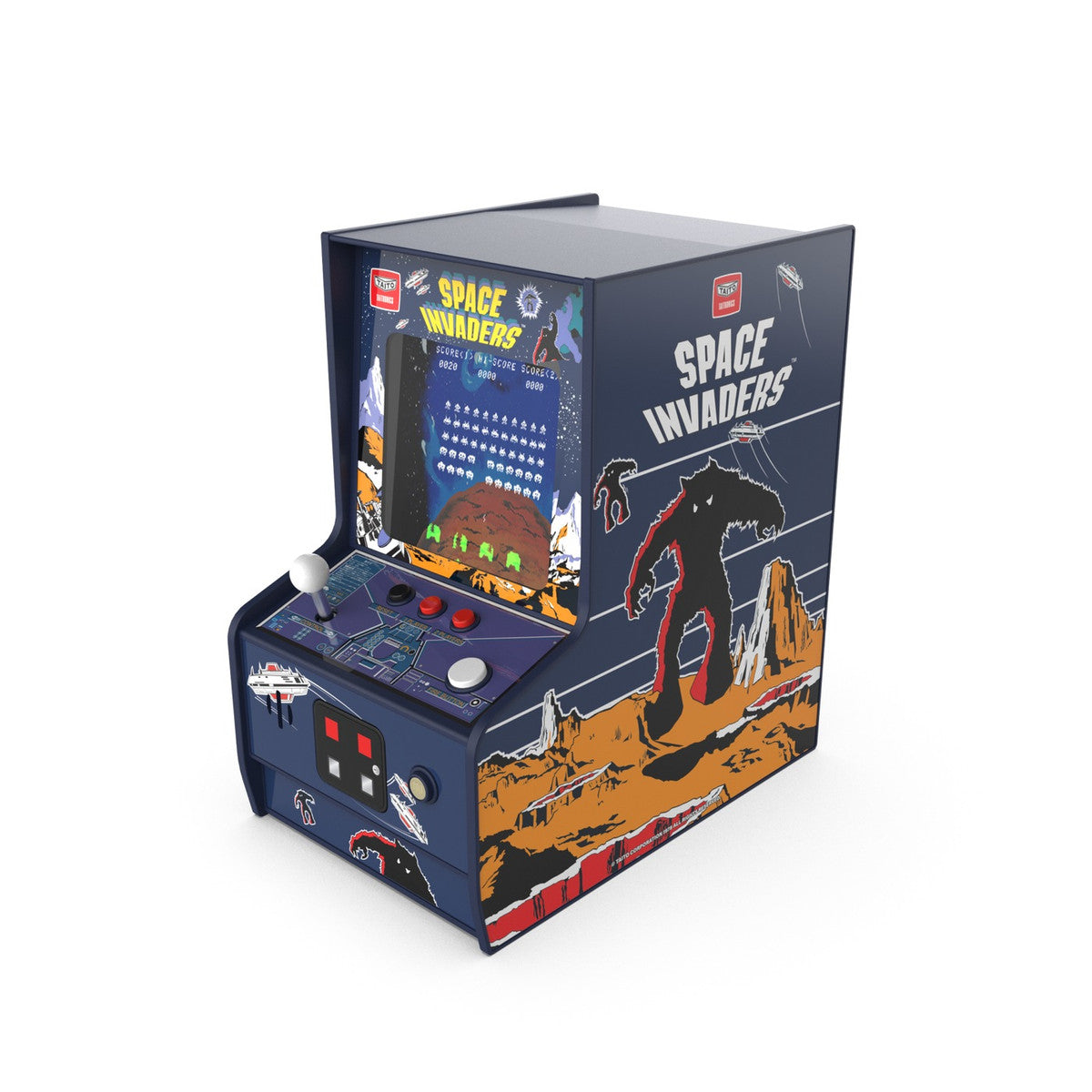 Mini cabinato arcade My Arcade Space Invaders Micro Player, vista di tre quarti