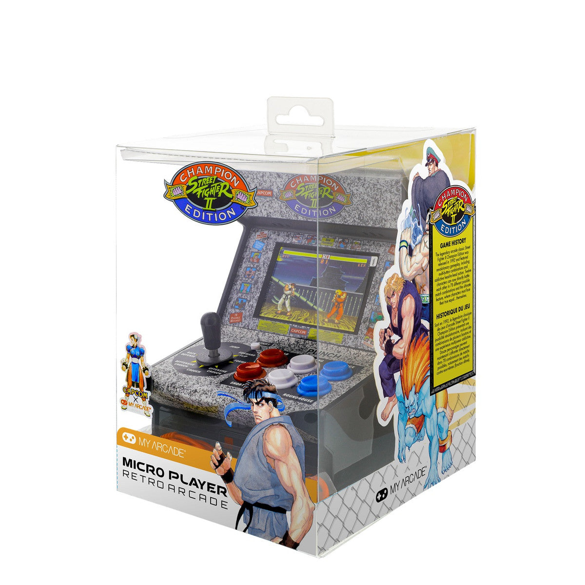 Mini cabinato arcade My Arcade Street Fighter II Champion Edition Micro Player, nella confezione