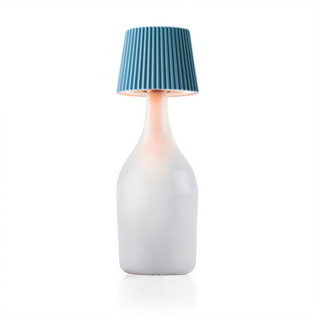 Lampada per bottiglia One-Light Sun celeste polvere, sulla bottiglia