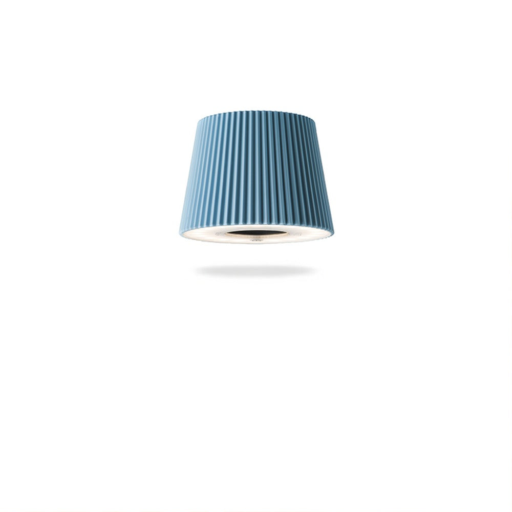 Lampada per bottiglia One-Light Sun celeste polvere, il paralume