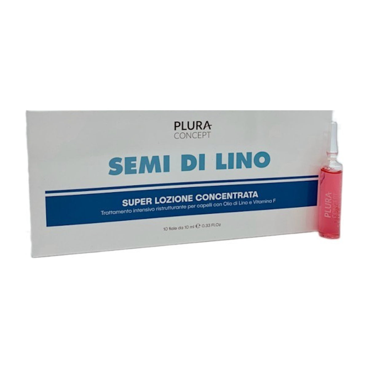 Plura Concept Semi di Lino, super lozione concentrata ristrutturante, confezione da 10 fiale da 10 ml