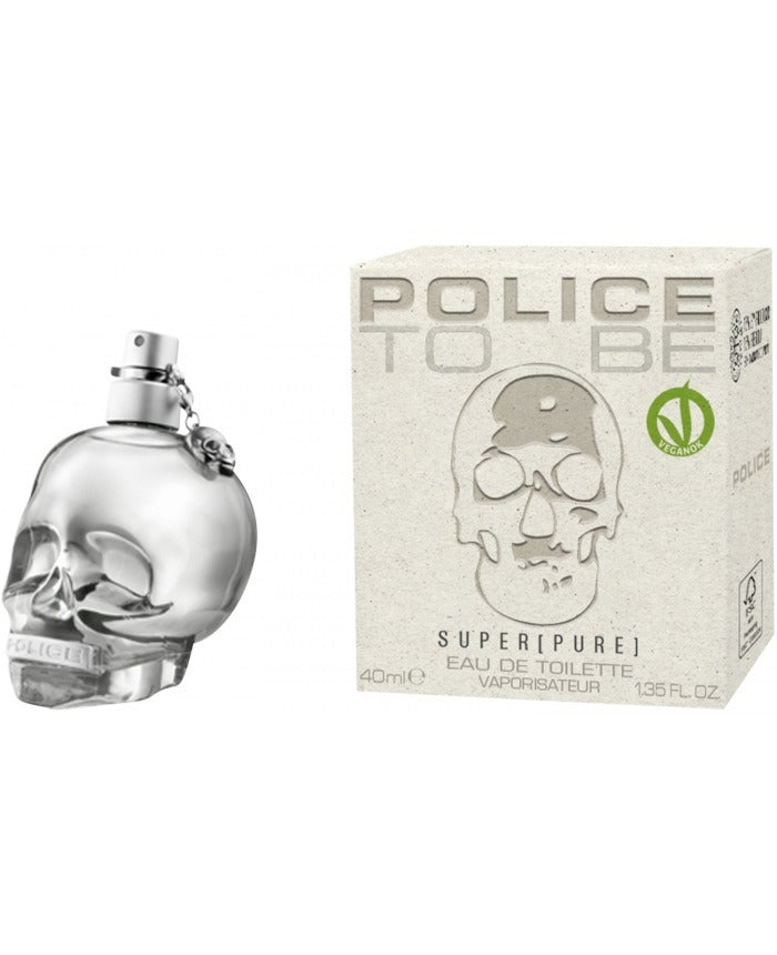 Police To Be Super Pure Eau de Toilette unisex, flacone a teschio trasparente con confezione