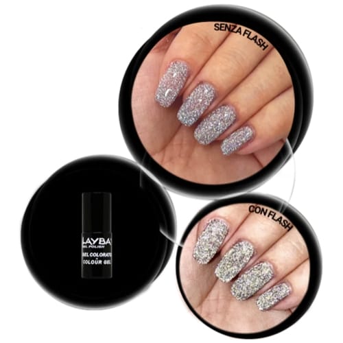 Layba Gel Polish Disco 752 No Limit — senza e con flash