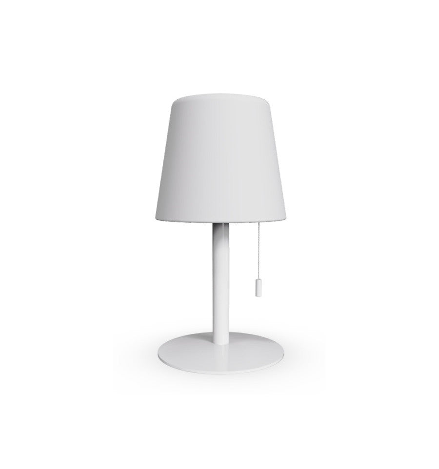Qushini Bold Lamp, lampada da tavolo senza fili ricaricabile bianca con cordicella