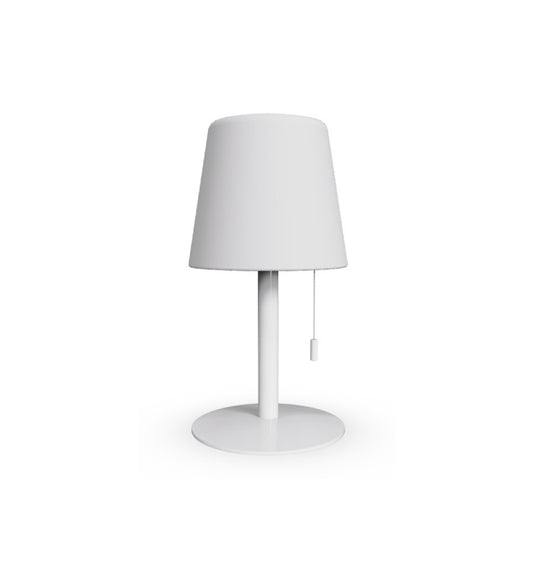 Qushini Bold Lamp, lampada da tavolo senza fili ricaricabile bianca con cordicella