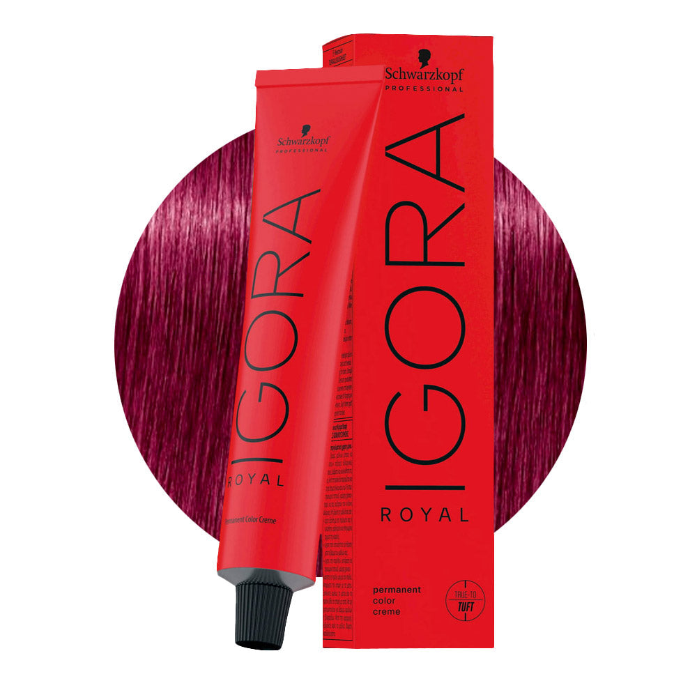 IGORA ROYAL 0-89 concentrato rosso violetto — tubo 60 ml e ciocca colore