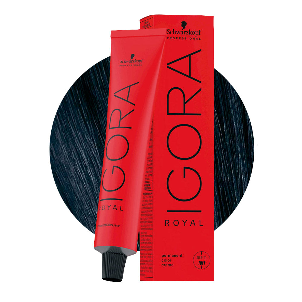 IGORA ROYAL 1-1 nero cendré — tubo 60 ml e ciocca colore