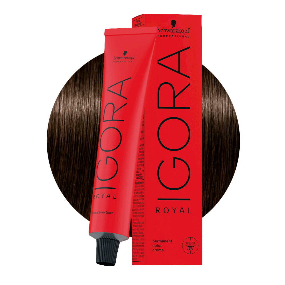 IGORA ROYAL 4-0 castano medio naturale — tubo 60 ml e ciocca colore
