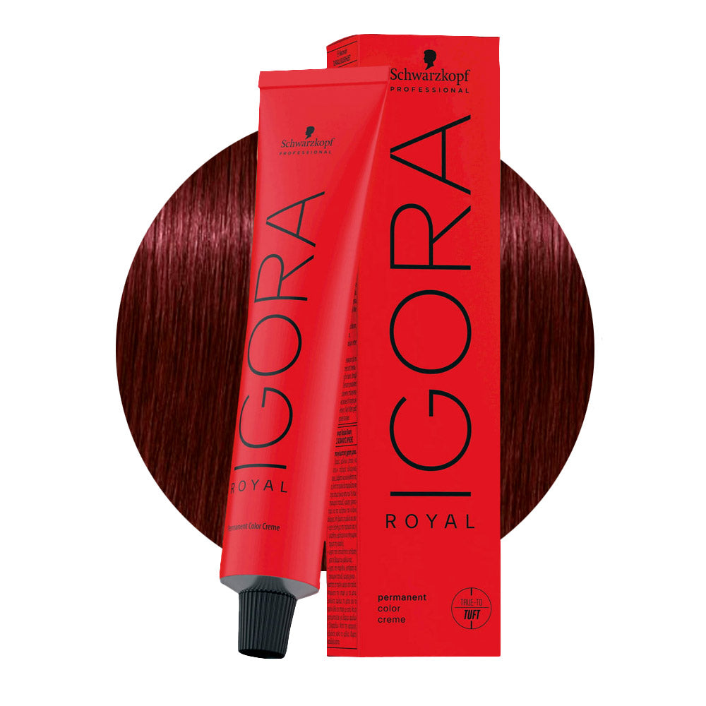 IGORA ROYAL 4-88 castano medio rosso extra — tubo 60 ml e ciocca colore