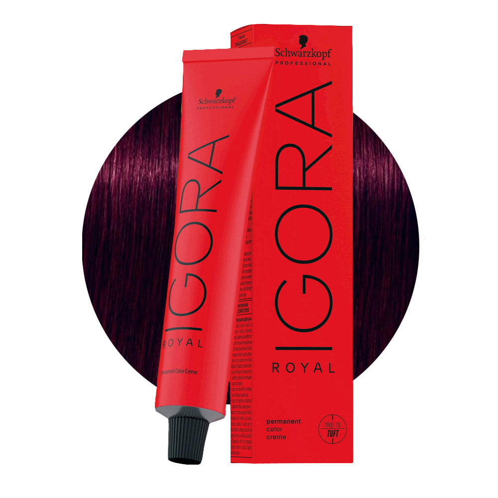 IGORA ROYAL 4-99 castano medio violetto extra — tubo 60 ml e ciocca colore