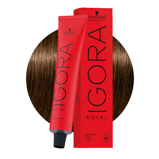 IGORA ROYAL 5-4 castano chiaro beige — tubo 60 ml e ciocca colore