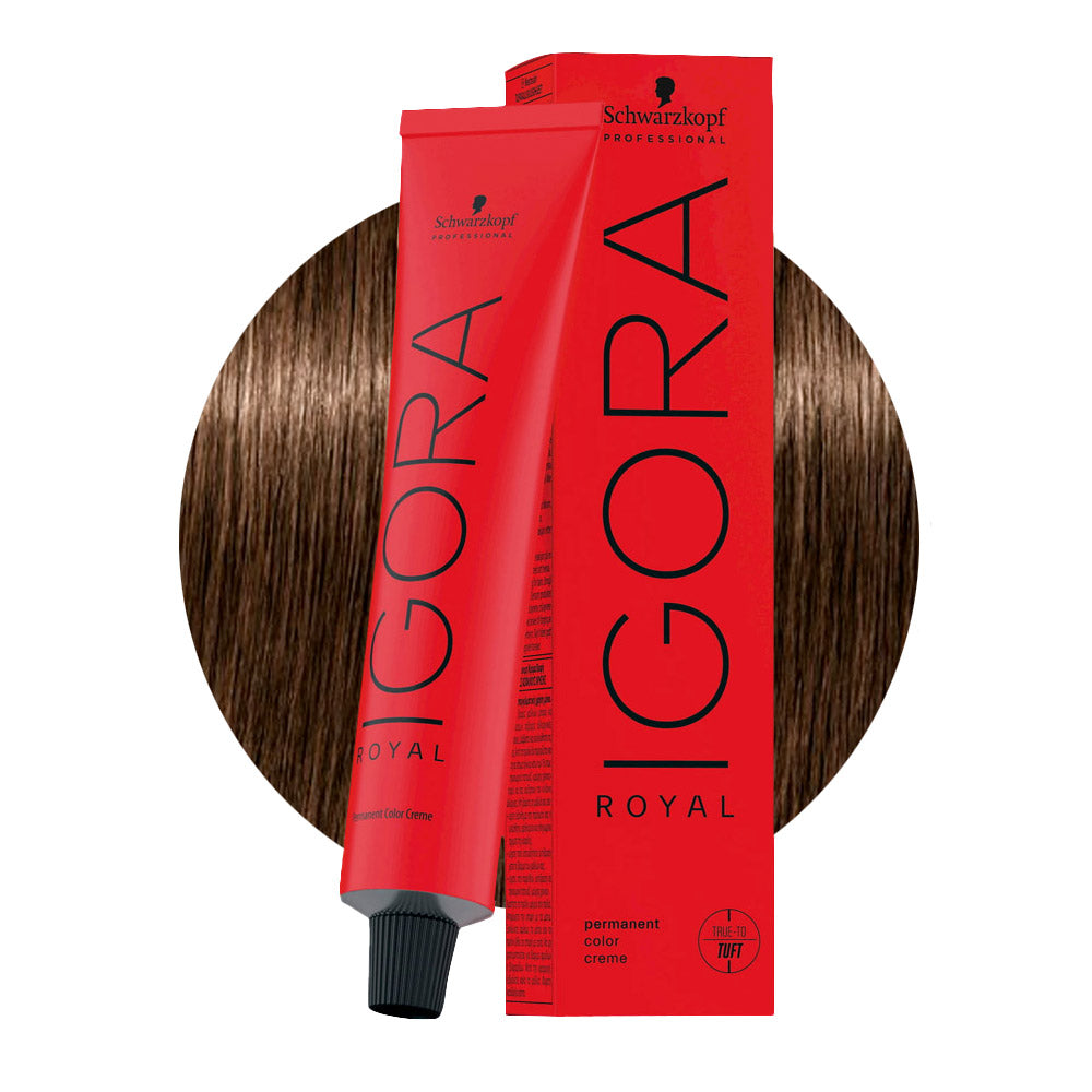 IGORA ROYAL 5-65 castano chiaro cioccolato dorato — tubo 60 ml e ciocca colore