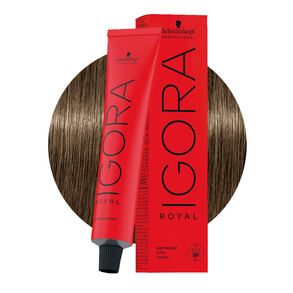 IGORA ROYAL 7-24 biondo medio cenere beige — tubo 60 ml e ciocca colore