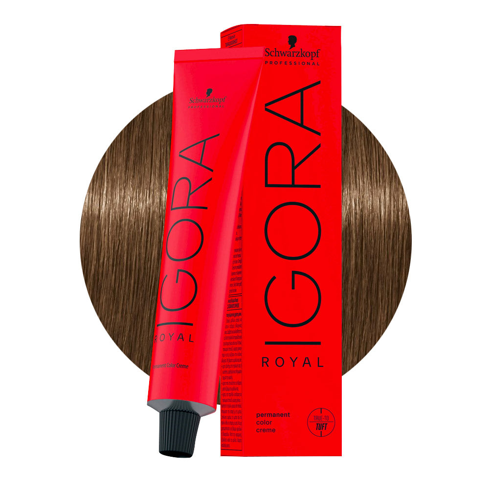 IGORA ROYAL 7-42 biondo medio beige cenere — tubo 60 ml e ciocca colore
