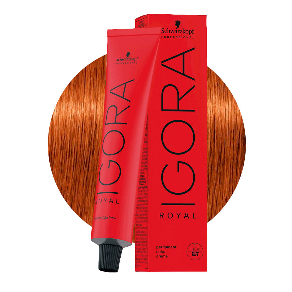 IGORA ROYAL 7-77 biondo medio rame extra — tubo 60 ml e ciocca colore