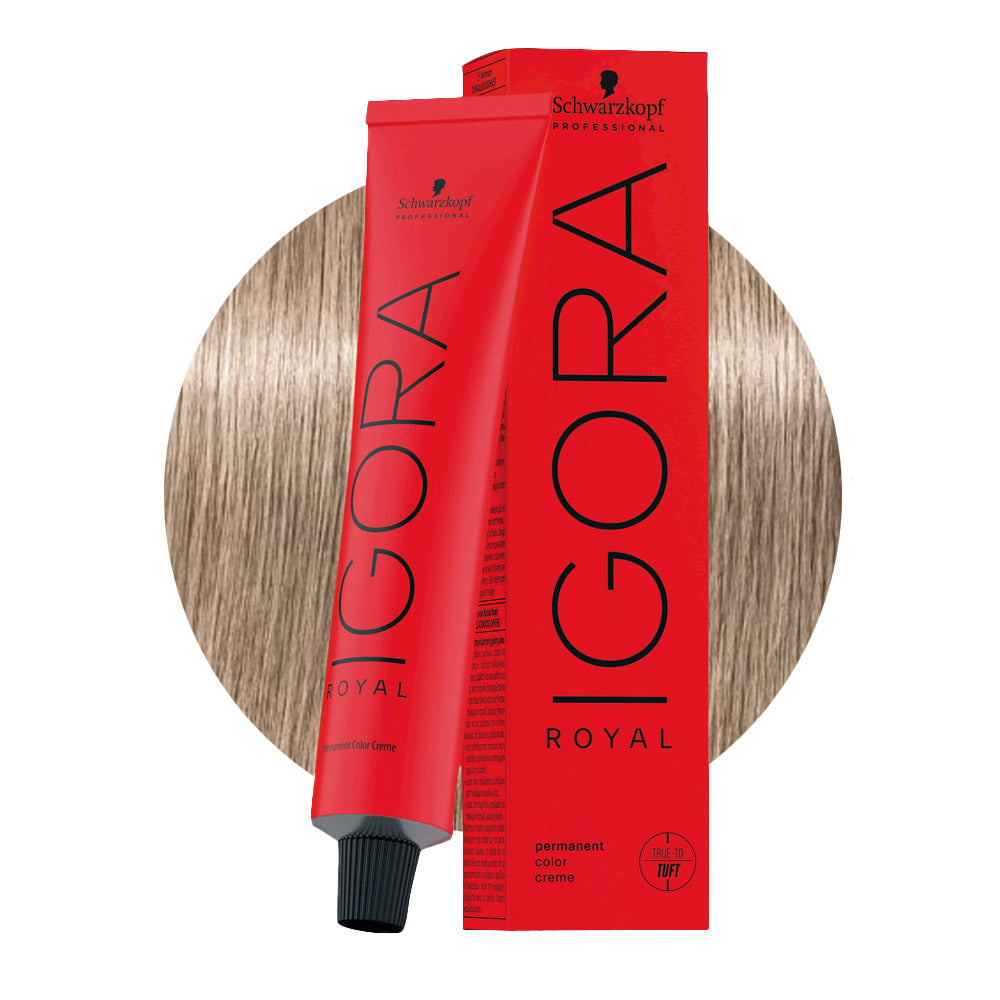 IGORA ROYAL 9-1 biondo chiarissimo cendré — tubo 60 ml e ciocca colore