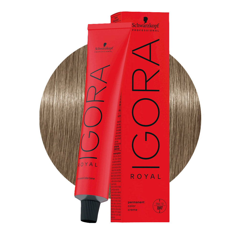 IGORA ROYAL 9-42 biondo chiarissimo beige cenere — tubo 60 ml e ciocca colore