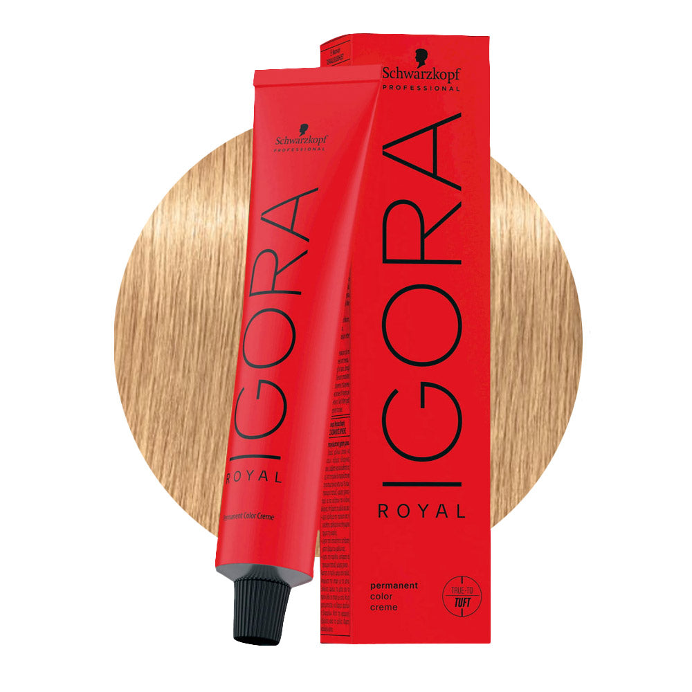 IGORA ROYAL 9,5-4 pastello beige · Beige — tubo 60 ml e ciocca colore
