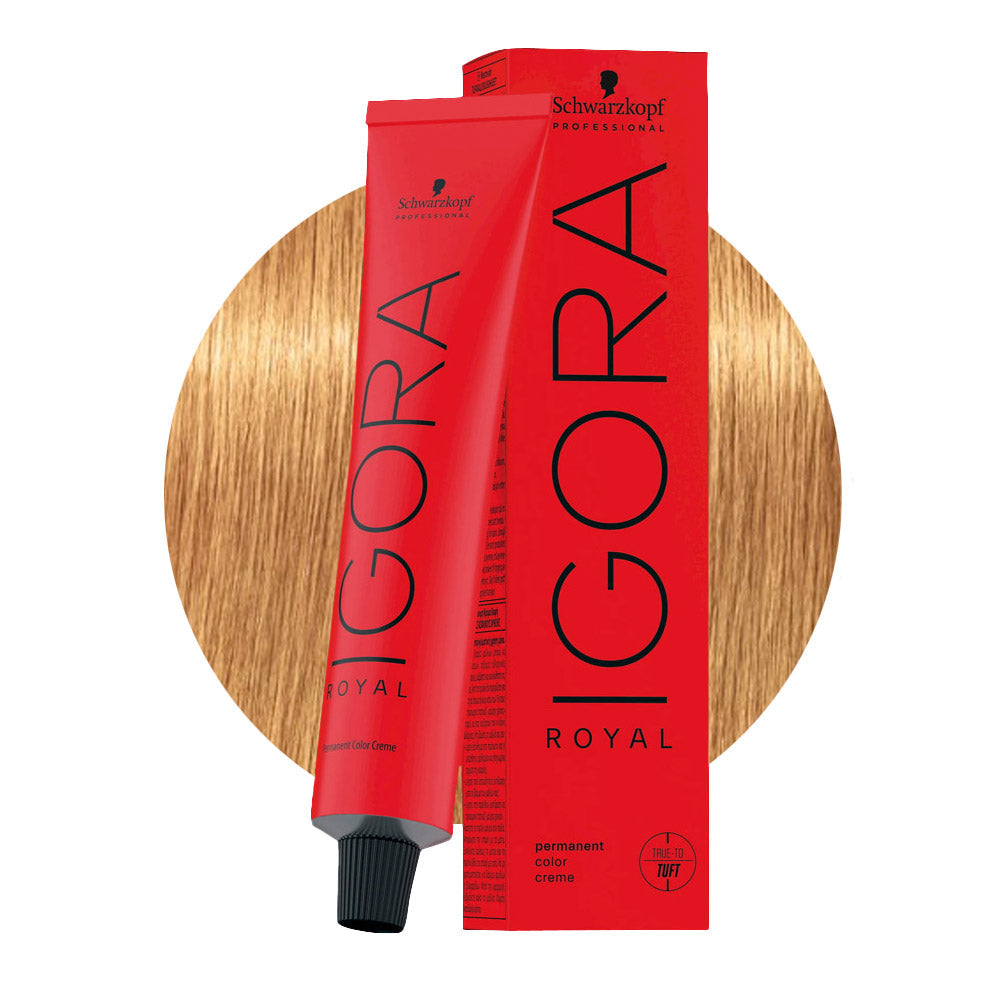 IGORA ROYAL 9-55 biondo chiarissimo dorato extra — tubo 60 ml e ciocca colore