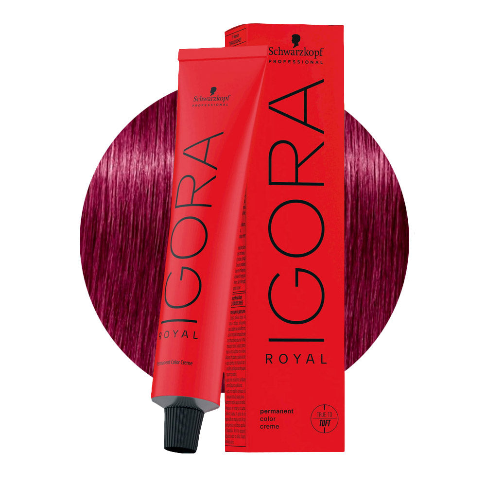 IGORA ROYAL 9-98 biondo chiarissimo violetto rosso — tubo 60 ml e ciocca colore