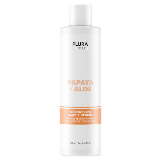Shampoo Plura Concept Papaya e Aloe per capelli secchi, flacone da 300 ml