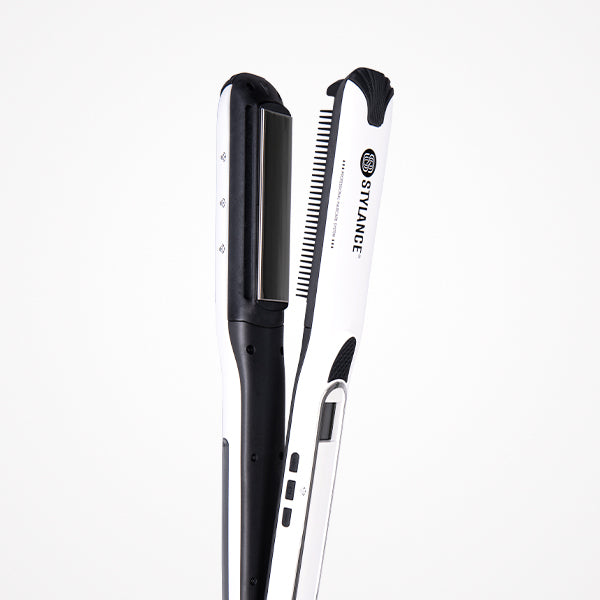 Stylance Steam Plus Mini Pro 2.0: placche in ceramica e tormalina e pettine visti dall'alto