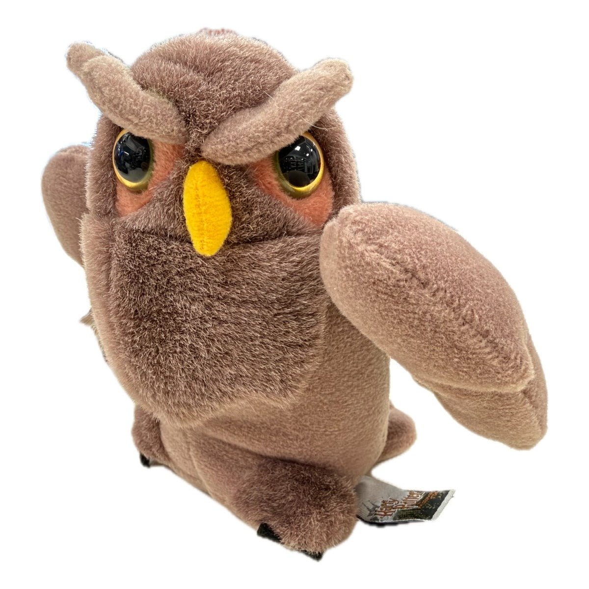 Peluche Trudi gufo marrone di Hogwarts con becco giallo, serie Harry Potter e la pietra filosofale