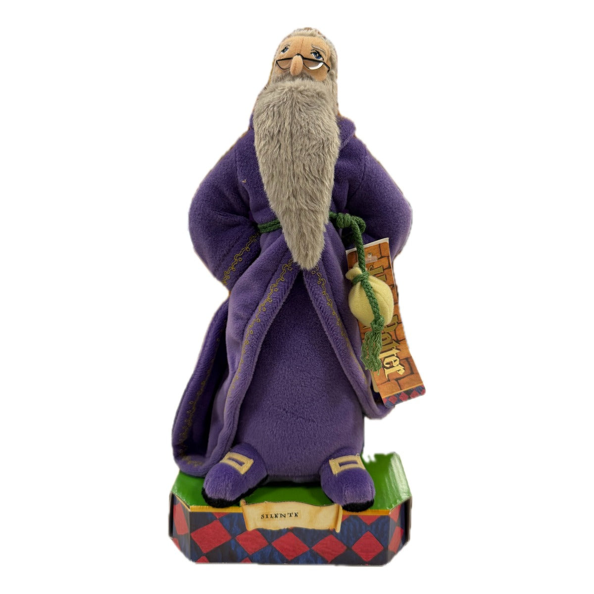 Pupazzo morbido Trudi Albus Silente con tunica viola e barba grigia nell'espositore originale Harry Potter